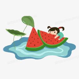 小孩吃瓜头像图文